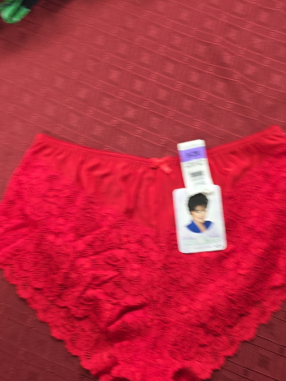 Delta Burke Red Lace High-Cut Panties